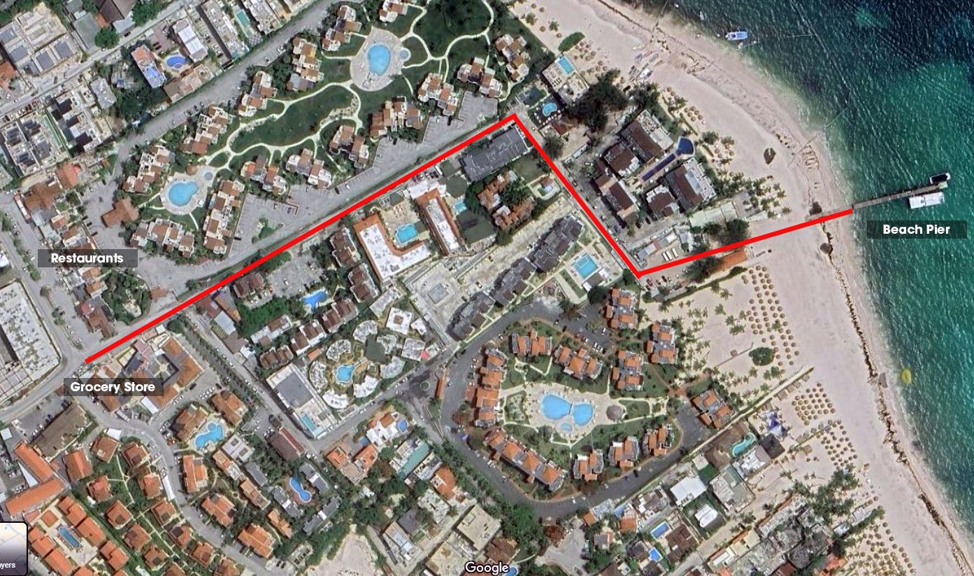 Punta Cana Bavaro Beach Walking Map